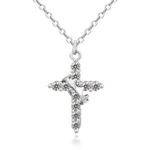 Dainty Silver Cross Pendant Necklace